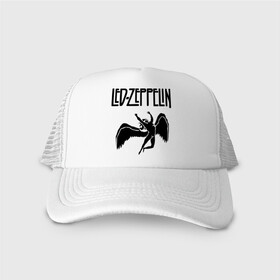 Кепка тракер с сеткой с принтом Led Zeppelin в Ухте, трикотажное полотно; задняя часть — сетка | длинный козырек, универсальный размер, пластиковая застежка | led zeppelin