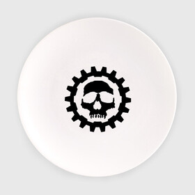 Тарелка с принтом Череп в стиле стим панк в Ухте, фарфор | диаметр - 210 мм
диаметр для нанесения принта - 120 мм | Тематика изображения на принте: скелет