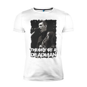Мужская футболка премиум с принтом Theory of a Deadman в Ухте, 92% хлопок, 8% лайкра | приталенный силуэт, круглый вырез ворота, длина до линии бедра, короткий рукав | deadman | theory | theory of a deadman | альтернативный | гранж | рок | хард