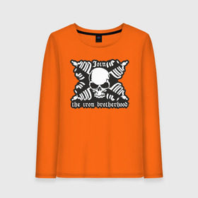 Женский лонгслив хлопок с принтом Череп и штанги в Ухте, 100% хлопок |  | скелет