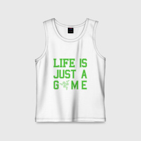 Детская майка хлопок с принтом Life is just a game в Ухте,  |  | Тематика изображения на принте: razer