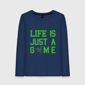 Женский лонгслив хлопок с принтом Life is just a game в Ухте, 100% хлопок |  | razer