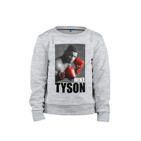 Детский свитшот хлопок с принтом Mike Tyson в Ухте, 100% хлопок | круглый вырез горловины, эластичные манжеты, пояс и воротник | майк тайсон