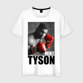 Мужская футболка хлопок с принтом Mike Tyson в Ухте, 100% хлопок | прямой крой, круглый вырез горловины, длина до линии бедер, слегка спущенное плечо. | майк тайсон