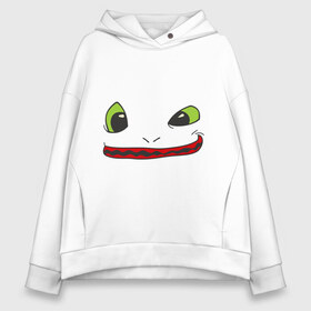 Женское худи Oversize хлопок с принтом Маленькая Фурия в Ухте, френч-терри — 70% хлопок, 30% полиэстер. Мягкий теплый начес внутри —100% хлопок | боковые карманы, эластичные манжеты и нижняя кромка, капюшон на магнитной кнопке | how to train your dragon | toothless | беззубик | как приручить дракона | ночная | фурия