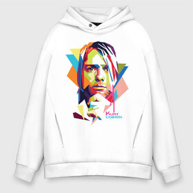 Мужское худи Oversize хлопок с принтом Kurt Cobain в Ухте, френч-терри — 70% хлопок, 30% полиэстер. Мягкий теплый начес внутри —100% хлопок | боковые карманы, эластичные манжеты и нижняя кромка, капюшон на магнитной кнопке | kurt cobain | nirvana | pock | wpap | знаменитости | курт кобейн | нирвана | рок