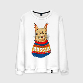 Мужской свитшот хлопок с принтом Белка made in Russia в Ухте, 100% хлопок |  | made in russia | mountain | russia | белка | кофта | патриот | россия | свитер