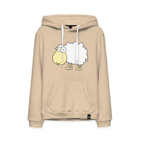 Мужская толстовка хлопок с принтом Милая овечка в Ухте, френч-терри, мягкий теплый начес внутри (100% хлопок) | карман-кенгуру, эластичные манжеты и нижняя кромка, капюшон с подкладом и шнурком | 2015 | new year | новый год | овечка | овца