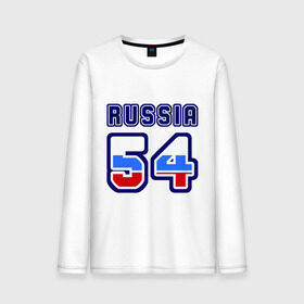 Мужской лонгслив хлопок с принтом Russia - 54 (Новосибирская область) в Ухте, 100% хлопок |  | russia | новосибирская область | россия