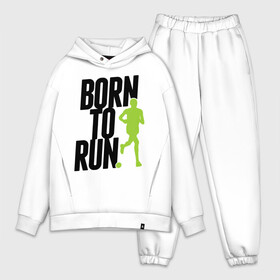Мужской костюм хлопок OVERSIZE с принтом Рожден для бега в Ухте,  |  | born to run | run | бегать | рожден | рожден бежать