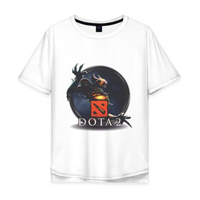 Мужская футболка хлопок Oversize с принтом Shadow Fiend Dota 2 в Ухте, 100% хлопок | свободный крой, круглый ворот, “спинка” длиннее передней части | dota | dota2 | shadow fiend | дота | дота2