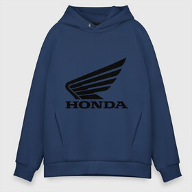 Мужское худи Oversize хлопок с принтом Honda Motor в Ухте, френч-терри — 70% хлопок, 30% полиэстер. Мягкий теплый начес внутри —100% хлопок | боковые карманы, эластичные манжеты и нижняя кромка, капюшон на магнитной кнопке | honda | motor | хонда