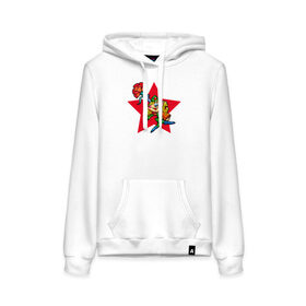 Женская толстовка хлопок с принтом Девочка с гвоздикой в Ухте, френч-терри, мягкий теплый начес внутри (100% хлопок) | карман-кенгуру, эластичные манжеты и нижняя кромка, капюшон с подкладом и шнурком | 