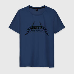 Мужская футболка хлопок с принтом Metallica logo в Ухте, 100% хлопок | прямой крой, круглый вырез горловины, длина до линии бедер, слегка спущенное плечо. | металлика
