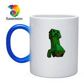 Кружка хамелеон с принтом Minecraft крипер в Ухте, керамика | меняет цвет при нагревании, емкость 330 мл | крипер