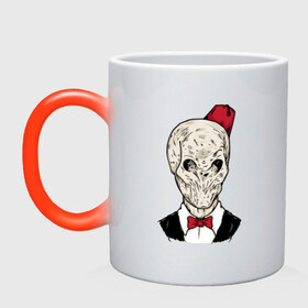 Кружка хамелеон Тишина: в Ухте, керамика | меняет цвет при нагревании, емкость 330 мл | зомби