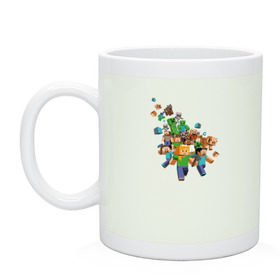 Кружка с принтом Майнкрафт в Ухте, керамика | объем — 330 мл, диаметр — 80 мм. Принт наносится на бока кружки, можно сделать два разных изображения | для фанатов майнкрафта игра | мinecraft