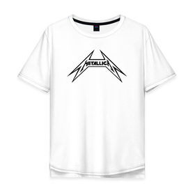 Мужская футболка хлопок Oversize с принтом логотип Metallica в Ухте, 100% хлопок | свободный крой, круглый ворот, “спинка” длиннее передней части | металлика