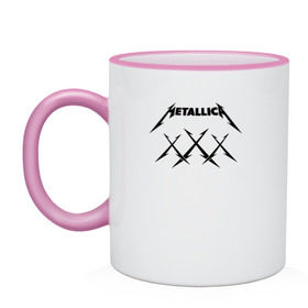 Кружка двухцветная 30-летие группы Металлика: в Ухте, керамика | объем — 330 мл, диаметр — 80 мм. Цветная ручка и кайма сверху, в некоторых цветах — вся внутренняя часть | xxx | тридцать | ххх | юбилей