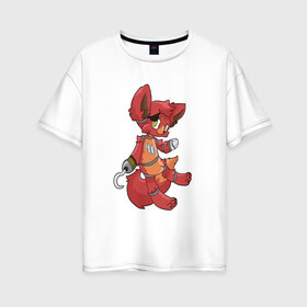 Женская футболка хлопок Oversize с принтом Foxy fnaf в Ухте, 100% хлопок | свободный крой, круглый ворот, спущенный рукав, длина до линии бедер
 | @