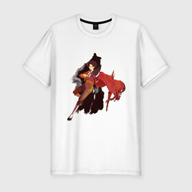 Мужская футболка премиум Капрал тореодор: в Ухте, 92% хлопок, 8% лайкра | приталенный силуэт, круглый вырез ворота, длина до линии бедра, короткий рукав | титан