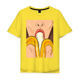 Мужская футболка хлопок Oversize с принтом Банан в Ухте, 100% хлопок | свободный крой, круглый ворот, “спинка” длиннее передней части | банан