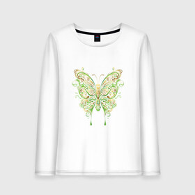 Женский лонгслив хлопок с принтом Art butterfly в Ухте, 100% хлопок |  | 
