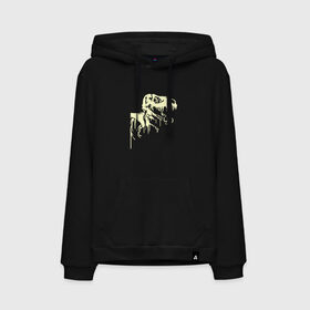 Мужская толстовка хлопок с принтом Скелет динозавра в Ухте, френч-терри, мягкий теплый начес внутри (100% хлопок) | карман-кенгуру, эластичные манжеты и нижняя кромка, капюшон с подкладом и шнурком | Тематика изображения на принте: скелет