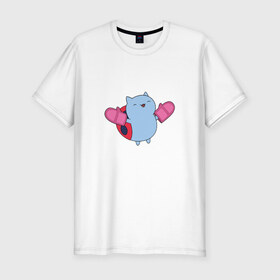 Мужская футболка премиум с принтом Catbug в Ухте, 92% хлопок, 8% лайкра | приталенный силуэт, круглый вырез ворота, длина до линии бедра, короткий рукав | котожук | просто мульт персонаж)catbug | храбрейшие войны