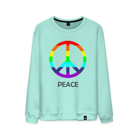 Мужской свитшот хлопок с принтом Мир (Peace). Пацифик в Ухте, 100% хлопок |  | (peace) | венок | знак | на картинке изображен знак пацифик и надпись peace   мирмир | пацифик | пис