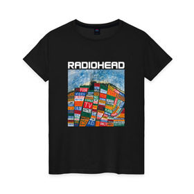Женская футболка хлопок с принтом Radiohead в Ухте, 100% хлопок | прямой крой, круглый вырез горловины, длина до линии бедер, слегка спущенное плечо | creep | emi | radiohead | rok
