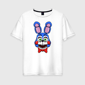 Женская футболка хлопок Oversize с принтом Toy Bonnie FNAF в Ухте, 100% хлопок | свободный крой, круглый ворот, спущенный рукав, длина до линии бедер
 | @ | fnaf | toy bonnie | фнаф