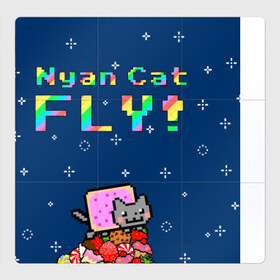 Магнитный плакат 3Х3 с принтом Nyan Cat в Ухте, Полимерный материал с магнитным слоем | 9 деталей размером 9*9 см | 