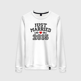Женский свитшот хлопок с принтом Молодожены 2015 в Ухте, 100% хлопок | прямой крой, круглый вырез, на манжетах и по низу широкая трикотажная резинка  | 