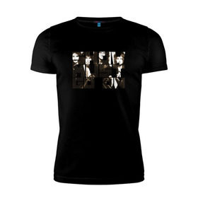 Мужская футболка премиум с принтом Show Must Go On в Ухте, 92% хлопок, 8% лайкра | приталенный силуэт, круглый вырез ворота, длина до линии бедра, короткий рукав | Тематика изображения на принте: heavy | queen | квин | меркури | метал | фредди