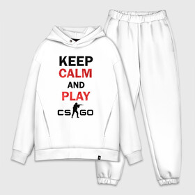 Мужской костюм хлопок OVERSIZE с принтом Keep Calm and play cs:go в Ухте,  |  | Тематика изображения на принте: calm | cs go | keep | го