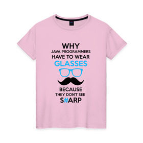 Женская футболка хлопок с принтом Don`t see sharp в Ухте, 100% хлопок | прямой крой, круглый вырез горловины, длина до линии бедер, слегка спущенное плечо | c | java | programmer | sharp | программа | си | шарп