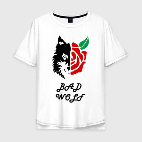 Мужская футболка хлопок Oversize с принтом Bad Wolf в Ухте, 100% хлопок | свободный крой, круглый ворот, “спинка” длиннее передней части | Тематика изображения на принте: 