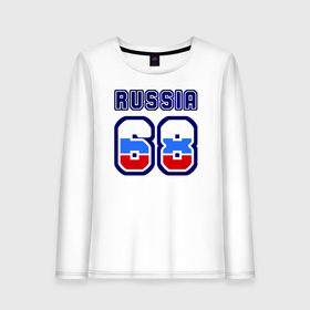 Женский лонгслив хлопок с принтом Russia - 68 (Тамбовская обл.) в Ухте, 100% хлопок |  | 