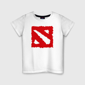 Детская футболка хлопок с принтом Dota 2 в Ухте, 100% хлопок | круглый вырез горловины, полуприлегающий силуэт, длина до линии бедер | Тематика изображения на принте: dota 2 logo дота два