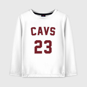 Детский лонгслив хлопок с принтом Lebron James CAVS 23 в Ухте, 100% хлопок | круглый вырез горловины, полуприлегающий силуэт, длина до линии бедер | Тематика изображения на принте: 23 | cavs | cleveland | lebron | lebron james