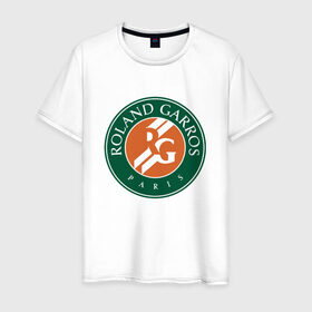Мужская футболка хлопок с принтом Roland Garros в Ухте, 100% хлопок | прямой крой, круглый вырез горловины, длина до линии бедер, слегка спущенное плечо. | paristennis | roland garros