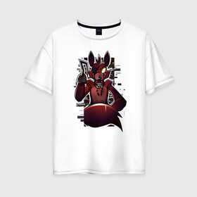 Женская футболка хлопок Oversize с принтом Foxy в Ухте, 100% хлопок | свободный крой, круглый ворот, спущенный рукав, длина до линии бедер
 | five nights at freddy s | fnaf | freddy | медведь | фнаф | фредди