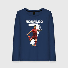 Женский лонгслив хлопок с принтом Ronaldo в Ухте, 100% хлопок |  | роналдо