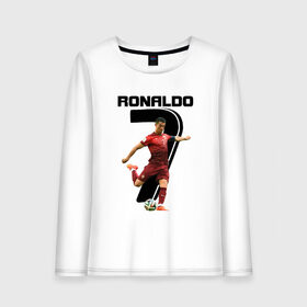 Женский лонгслив хлопок с принтом Ronaldo в Ухте, 100% хлопок |  | роналдо
