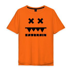 Мужская футболка хлопок Oversize с принтом Eatbrain Logo в Ухте, 100% хлопок | свободный крой, круглый ворот, “спинка” длиннее передней части | eatbrain | music | для любителей жирного neurofunk звучания.drum