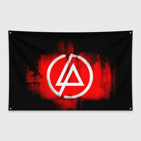Флаг-баннер с принтом Linkin Park в Ухте, 100% полиэстер | размер 67 х 109 см, плотность ткани — 95 г/м2; по краям флага есть четыре люверса для крепления | linkin park | линкин парк | логотип | рок
