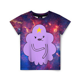 Детская футболка 3D с принтом Пупырка в космосе в Ухте, 100% гипоаллергенный полиэфир | прямой крой, круглый вырез горловины, длина до линии бедер, чуть спущенное плечо, ткань немного тянется | Тематика изображения на принте: пупырка