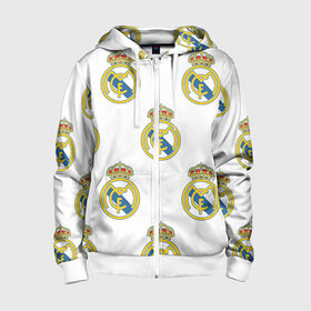 Детская толстовка 3D на молнии с принтом Real Madrid в Ухте, 100% полиэстер |  манжеты и пояс оформлены широкой мягкой резинкой, двухслойный капюшон со шнурком для регулировки, спереди карманы и застежка-молния
 | real madrid | реал мадрид | спорт | фк | футбол