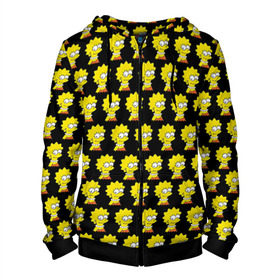 Мужская толстовка 3D на молнии с принтом Лиза Симпсон в Ухте, 100% полиэстер | длина до линии бедра, манжеты и пояс оформлены мягкой тканевой резинкой, двухслойный капюшон со шнурком для регулировки, спереди молния, по бокам два кармана | simpsons | лиза | симпсоны